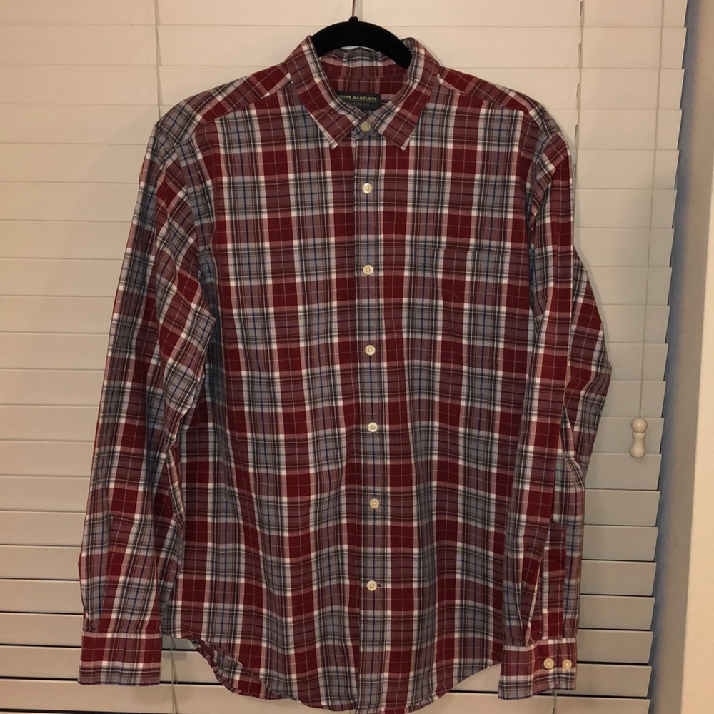 John Bartlett Red Plaid Button Down